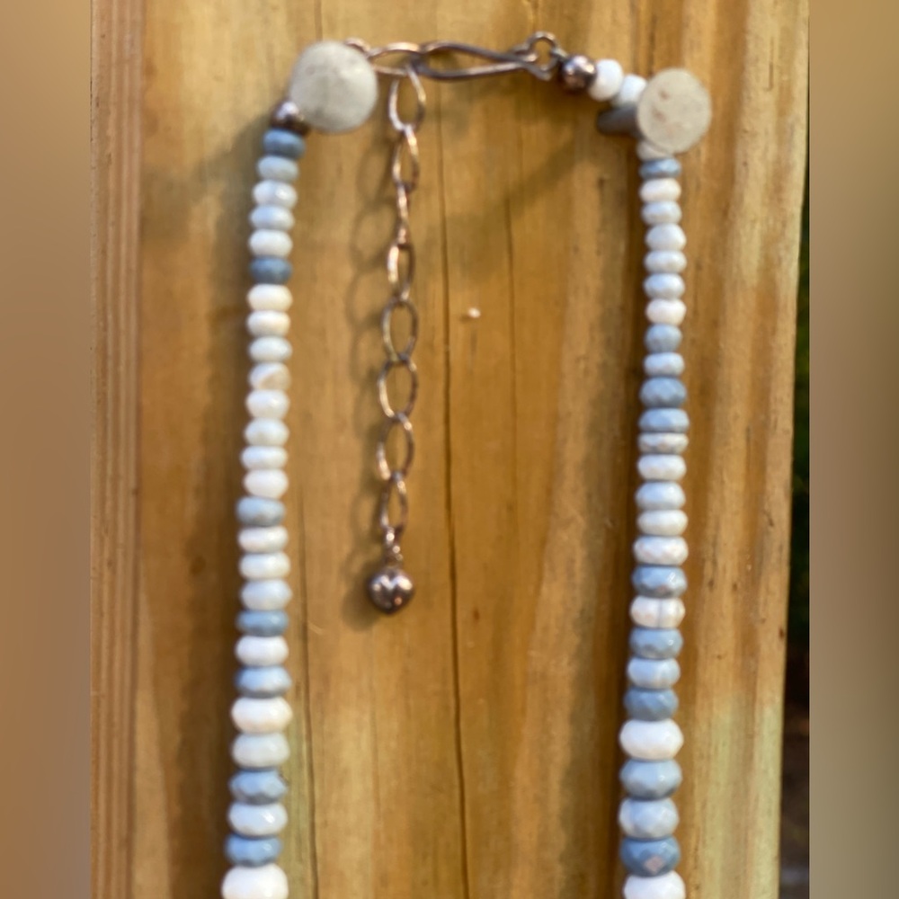 Jay King Faceted Blue Opal Necklace with sterling silver closure - Picture 4 of 4